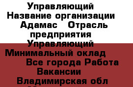 Управляющий › Название организации ­ Адамас › Отрасль предприятия ­ Управляющий › Минимальный оклад ­ 40 000 - Все города Работа » Вакансии   . Владимирская обл.,Муромский р-н